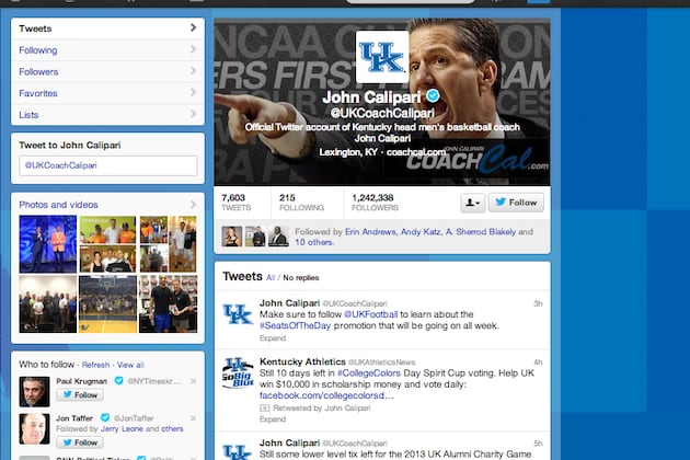 Calipari Ranked No. 1 in Best College Basketball Coach Twitter Rankings