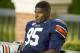 AUBURN, AL - NOVEMBER 10: Defensive end Dee Ford #95 of the Auburn Tigers reacts on the bench during their game against the Georgia Bulldogs on November 10, 2012 at Jordan-Hare Stadium in Auburn, Alabama. Georgia defeated Auburn 38-0 and clinched the SEC East division. (Photo by Michael Chang/Getty Images)