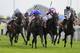 YORK, ENGLAND - AUGUST 25: Frankie Dettori riding Willing Foe (C, blue) win The Betfred Ebor from Royal Diamond (red/white cap) at York racecourse on August 25, 2012 in York, England. (Photo by Alan Crowhurst/Getty Images)
