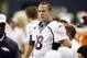 Aug 17, 2013; Seattle, WA, USA; Denver Broncos quarterback Peyton Manning (18) stands on the sidelines during the second half against the Seattle Seahawks at CenturyLink Field. Mandatory Credit: Joe Nicholson-USA TODAY Sports