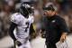 Aug 15, 2013; Philadelphia, PA, USA; Philadelphia Eagles head coach Chip Kelly talks with quarterback Michael Vick (7) during the second quarter against the Carolina Panthers at Lincoln Financial Field. Mandatory Credit: Howard Smith-USA TODAY Sports
