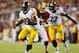 LANDOVER, MD - AUGUST 19: Running back Jonathan Dwyer #27 of the Pittsburgh Steelers carries the ball in front of linebacker Brandon Jenkins #57 of the Washington Redskins during the first half of a preseason game at FedExField on August 19, 2013 in Landover, Maryland. (Photo by Rob Carr/Getty Images)