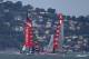 SAN FRANCISCO, CA - AUGUST 19: Emirates Team New Zealand skippered by Dean Barker in action against Team Luna Rossa Challenge skippered by Massimiliano Sirena during race three of the Louis Vuitton Cup finals on August 19, 2013 in San Francisco, California. (Photo by Jonathan Ferrey/Getty Images)