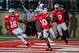 Oct 6, 2012; Columbus, OH, USA; Ohio State Buckeyes wide receiver Philly Brown (10) celebrates after scoring a touchdown on a punt return in the third quarter against the Nebraska Cornhuskers at Ohio Stadium. Mandatory Credit: Andrew Weber-USA TODAY Sports