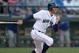 Aug 6, 2013; Seattle, WA, USA; Seattle Mariners shortstop Brad Miller bats during the game against the Toronto Blue Jays at Safeco Field. The Blue Jays defeated the Mariners 7-2. Mandatory Credit: Kirby Lee-USA TODAY Sports