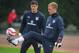 ST ALBANS, ENGLAND - OCTOBER 11: Joe Hart warms up with Fraser Forster during the England training session ahead of their FIFA World Cup qualifier against San Marino at London Colney on October 11, 2012 in St Albans, England. (Photo by Michael Regan/Getty Images)