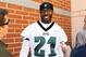Jun 4, 2013; Philadelphia, PA, USA; Philadelphia Eagles safety Kenny Phillips (21) addresses the media during minicamp at the NovaCare Complex. Mandatory Credit: Howard Smith-USA TODAY Sports