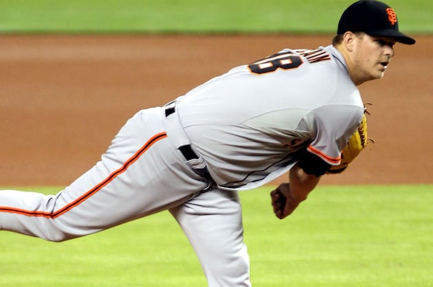 Matt Cain Exits Start After Taking Comebacker off Throwingarm