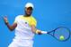 BRISBANE, AUSTRALIA - DECEMBER 31: Donald Young of the United States plays a forhand in his match against John Millman of Australia during day two of the Brisbane International at Pat Rafter Arena on December 31, 2012 in Brisbane, Australia. (Photo by Matt Roberts/Getty Images)
