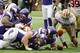 MINNEAPOLIS, MN - SEPTEMBER 23: Brandon Fusco #63, Jerome Felton #42 of the Minnesota Vikings and NaVorro Bowman #53 of the San Francisco 49ers dive for a loose ball during the fourth quarter of their game on September 23, 2012 at Mall of America Field at the Hubert H. Humphrey Metrodome in Minneapolis, Minnesota. The Vikings defeated the 49ers 24-13. (Photo by Hannah Foslien/Getty Images)