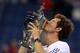 NEW YORK, NY - SEPTEMBER 10: Andy Murray of Great Britain kisses the US Open championship trophy after defeating Novak Djokovic of Serbia in the men's singles final match on Day Fifteen of the 2012 US Open at USTA Billie Jean King National Tennis Center on September 10, 2012 in the Flushing neighborhood of the Queens borough of New York City. Murray defeated Djokovic 7-6, 7-5, 2-6, 3-6, 6-2. (Photo by Elsa/Getty Images)