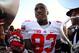 September 29, 2012; East Lansing, MI, USA; Ohio State Buckeyes wide receiver Michael Thomas (83) after the game against the Michigan State Spartans at Spartan Stadium. Ohio State won 17-16 Mandatory Credit: Mike Carter-USA TODAY Sports