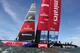 SAN FRANCISCO, CA - AUGUST 24: Emirates Team New Zealand skippered by Dean Barker warms up before race seven of the Louis Vuitton Cup finals against Team Luna Rossa Challenge skippered by Massimiliano Sirena on August 24, 2013 in San Francisco, California. Emirates Team New Zealand won the race to take a 6-1 lead in the series. The winner of the Louis Vuitton Cup goes on to race against Oracle Team USA in the America's Cup Finals that start on September 7. (Photo by Ezra Shaw/Getty Images)