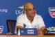 Aug 26, 2013; New York, NY, USA; James Blake (USA) at his press conference to announce that the 2013 US Open will be his last tournament on day one of the 2013 US Open at the Billie Jean King National Tennis Center. Mandatory Credit: Susan Mullane-USA TODAY Sports