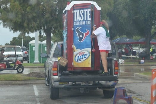 Texans Fan Tailgating with Her Own Porta-Potty Is Both Disgusting and Impressive