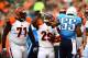 Aug 17, 2013; Cincinnati, OH, USA; Cincinnati Bengals running back Giovani Bernard (25) celebrates after scoring a touchdown in the first quarter of a preseason game against the Tennessee Titans at Paul Brown Stadium. Mandatory Credit: Andrew Weber-USA TODAY Sports