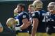 Aug 9, 2013; South Bend, IN, USA; Notre Dame Fighting Irish offensive tackle Zack Martin (70) pauses during practice at the LaBar Practice Complex. Mandatory Credit: Matt Cashore-USA TODAY Sports