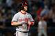 ATLANTA, GA - AUGUST 16: Bryce Harper #34 of the Washington Nationals walks to first base after being hit by a pitch from Luis Avilan #43 of the Atlanta Braves in the eighth inning at Turner Field on August 16, 2013 in Atlanta, Georgia. (Photo by Kevin C. Cox/Getty Images)