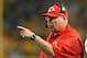 Head coach Andy Reid settling in with his new team in Week 3 preseason game at Pittsburgh.