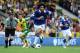 NORWICH, ENGLAND - AUGUST 17: Marouane Fellaini of Everton during the Barclays Premier League match between Norwich City and Everton at Carrow Road on August 17, 2013 in Norwich, England. (Photo by Tony Marshall/Getty Images)