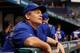 Jun 26, 2013; St. Petersburg, FL, USA; Toronto Blue Jays manager John Gibbons (5) against the Tampa Bay Rays at Tropicana Field. Mandatory Credit: Kim Klement-USA TODAY Sports
