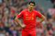 LIVERPOOL, ENGLAND - SEPTEMBER 23: Luis Suarez of Liverpool looks dejected during the Barclays Premier League match between Liverpool and Manchester United at Anfield on September 23, 2012 in Liverpool, England. (Photo by Michael Regan/Getty Images)