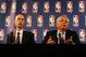 NEW YORK, NY - OCTOBER 04: Deputy Commissioner Adam Silver (L) and NBA Commissioner David Stern speak at a press conference after NBA labor negotiations at The Westin Times Square on October 4, 2011 in New York City. Stern announced the NBA has canceled the remainder of the preseason and will cancel the first two weeks of the regular season if there is no labor agreement by Monday. (Photo by Patrick McDermott/Getty Images)