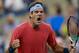 NEW YORK, NY - AUGUST 28: Juan Martin Del Potro of Argentina celebrates after defeating Guillermo Garcia-Lopez of Spain in their men's singles first round match on Day Three of the 2013 US Open at USTA Billie Jean King National Tennis Center on Day Three of the 2013 US Open at the USTA Billie Jean King National Tennis Center on August 28, 2013 in New York City. (Photo by Chris Trotman/Getty Images for the USTA)