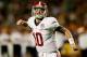 MIAMI GARDENS, FL - JANUARY 07: AJ McCarron #10 of the Alabama Crimson Tide reacts after throwing a touchdown in the first quarter to Michael Williams #89 against the Notre Dame Fighting Irish during the 2013 Discover BCS National Championship game at Sun Life Stadium on January 7, 2013 in Miami Gardens, Florida. (Photo by Kevin C. Cox/Getty Images)