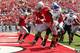 COLUMBUS, OH - AUGUST 31: Jordan Hall #7 of the Ohio State Buckeyes runs the ball in for a two point conversion during the first quarter against the Buffalo Bulls on August 31, 2013 at Ohio Stadium in Columbus, Ohio. (Photo by Kirk Irwin/Getty Images)