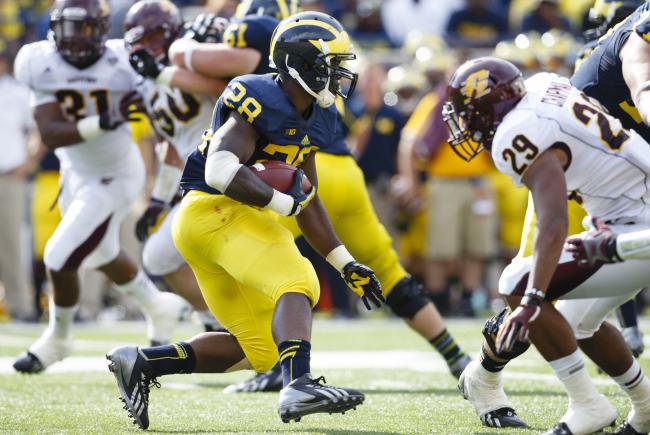 Fitz Toussaint has two rushing TDs on the day.