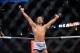 August 11, 2012; Denver, CO, USA; Benson Henderson reacts after defeating Frankie Edgar (not pictured) during UFC 150 at the Pepsi Center. Mandatory Credit: Ron Chenoy-USA TODAY Sports