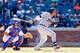 NEW YORK, NY - AUGUST 25: Victor Martinez #41 of the Detroit Tigers follows through on a ninth inning RBI base hit against the New York Mets at Citi Field on August 25, 2013 in the Flushing neighborhood of the Queens borough of New York City. (Photo by Jim McIsaac/Getty Images)
