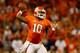 CLEMSON, SC - AUGUST 31: Tajh Boyd #10 of the Clemson Tigers drops back to pass against the Georgia Bulldogs during their game at Memorial Stadium on August 31, 2013 in Clemson, South Carolina. (Photo by Streeter Lecka/Getty Images)