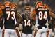 Aug 24, 2013; Arlington, TX, USA; Cincinnati Bengals quarterback Andy Dalton (14) in the huddle during a time out in the second quarter of the game against the Dallas Cowboys at AT&T Stadium. Mandatory Credit: Tim Heitman-USA TODAY Sports