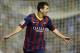VALENCIA, SPAIN - SEPTEMBER 01: Lionel Messi of Barcelona celebrates after scoring during the La Liga match between Valencia CF and FC Barcelona at Estadio Mestalla on September 1, 2013 in Valencia, Spain. (Photo by Manuel Queimadelos Alonso/Getty Images)