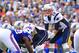 Sep 30, 2012; Orchard Park, NY, USA; New England Patriots quarterback Tom Brady (12) in the game against the Buffalo Bills at Ralph Wilson Stadium. Mandatory Credit: Kevin Hoffman-USA TODAY Sports