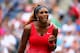 NEW YORK, NY - SEPTEMBER 01: Serena Williams of the United States celebrates victory during her women's singles fourth round match against Sloane Stephens of United States on Day Seven of the 2013 US Open at USTA Billie Jean King National Tennis Center on September 1, 2013 in the Flushing neighborhood of the Queens borough of New York City. (Photo by Elsa/Getty Images)