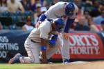 Puig Injures Knee Sliding into 3rd Base