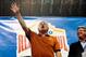 SAN ANTONIO, TX - DECEMBER 29: Mack Brown, head coach of the University of Texas Longhorns speaks to the crowd follwing a victory over the Oregon State Beavers in the Valero Alamo Bowl at the Alamodome on December 29, 2012 in San Antonio, Texas. Texas won the game 31-27. (Photo by Stacy Revere/Getty Images)