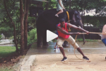 Video: Amir Johnson Loses Tug-of-War with Elephant