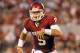 Aug 31, 2013; Norman, OK, USA; Oklahoma Sooners quarterback Trevor Knight (9) runs the ball against the UL Monroe Warhawks during the second half at Gaylord Family - Oklahoma Memorial Stadium. Mandatory Credit: Mark D. Smith-USA TODAY Sports