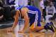 December 20, 2011; Sacramento, CA, USA; Golden State Warriors point guard Stephen Curry (30) reacts after an injury during the second quarter against the Sacramento Kings at Power Balance Pavilion. Mandatory Credit: Kyle Terada-USA TODAY Sports
