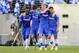 Aug 4, 2013; East Rutherford, NJ, USA; Chelsea midfielder Kevin De Bruyne (15) celebrates a goal with teammates against AC Milan during the first half at Metlife Stadium. Mandatory Credit: Joe Camporeale-USA TODAY Sports