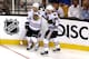 BOSTON, MA - JUNE 24: Jonathan Toews #19 of the Chicago Blackhawks celebrates with teammate Patrick Kane #88 after Toews scored a goal in the second period against Tuukka Rask #40 of the Boston Bruins in Game Six of the 2013 NHL Stanley Cup Final at TD Garden on June 24, 2013 in Boston, Massachusetts. (Photo by Elsa/Getty Images)