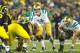 September 10, 2011; Ann Arbor, MI, USA; Notre Dame Fighting Irish quarterback Tommy Rees (11) during the game against the Michigan Wolverines at Michigan Stadium. Mandatory Credit: Rick Osentoski-USA TODAY Sports