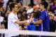 NEW YORK, NY - SEPTEMBER 10: Andy Murray of Great Britain shakes hands with Novak Djokovic of Serbia following his victory in the men's singles final match on Day Fifteen of the 2012 US Open at USTA Billie Jean King National Tennis Center on September 10, 2012 in the Flushing neighborhood of the Queens borough of New York City. Murray defeated Djokovic 7-6, 7-5, 2-6, 3-6, 6-2. (Photo by Matthew Stockman/Getty Images)