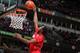April 3, 2013; Chicago, IL, USA; McDonald's All American forward Andrew Wiggins (22) dunks during the McDonalds All American Games at the United Center. Mandatory Credit: Brian Spurlock-USA TODAY Sports