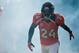 DENVER, CO - DECEMBER 30: Cornerback Champ Bailey #24 of the Denver Broncos is surrounded by smoke as he emerges from the tunnel before a game against the Kansas City Chiefs at Sports Authority Field at Mile High on December 30, 2012 in Denver, Colorado. The Broncos defeated the Chiefs 38-3. (Photo by Dustin Bradford/Getty Images)