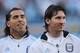 CAPE TOWN, SOUTH AFRICA - JULY 03: Carlos Tevez and Lionel Messi of Argentina ahead of the 2010 FIFA World Cup South Africa Quarter Final match between Argentina and Germany at Green Point Stadium on July 3, 2010 in Cape Town, South Africa. (Photo by Chris McGrath/Getty Images)